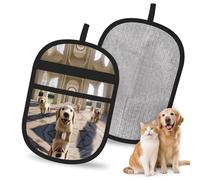 WMASTNjgdA Guante reutilizable para depilación de mascotas de Labrador | Elegante guante electrostático de impresión completa para pelo de perro y gato | Herramienta de aseo suave y limpieza de