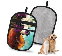 WMASTNjgdA Guante reutilizable para depilación de mascotas medio humano, mitad Angus Bull | Elegante guante electrostático de impresión completa para pelo de perro y gato | Herramienta de aseo suave y