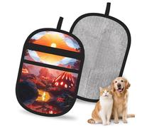 WMASTNjgdA Guante reutilizable para eliminar el pelo de mascotas de una cabaña tribal en la selva | Elegante guante electrostático de impresión completa para pelo de perro y gato | Herramienta de aseo