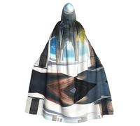 WMASTNjgdA Hermosa casa por la mañana, poncho único de oscuridad, manta personalizable para mujer, accesorio perfecto para disfraz de Halloween, caballero, Akatsuki y más