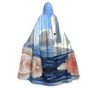 WMASTNjgdA Poncho de pez payaso tropical, chal único de oscuridad, manta personalizable para mujer, accesorio perfecto para disfraz de Halloween, caballero, Akatsuki y más