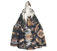 WMASTNjgdA Poncho de un enorme búho único para mujer, manta personalizable para mujer, accesorio perfecto para disfraz de Halloween, caballero, Akatsuki y más