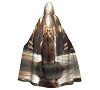 WMASTNjgdA Poncho de un lindo gato oscuro único - Manta personalizable para mujer, accesorio perfecto para disfraz de Halloween, caballero, Akatsuki y más
