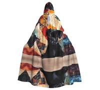 WMASTNjgdA Una pintura de un lindo perro, poncho único de oscuridad, manta personalizable para mujeres, accesorio perfecto para disfraz de Halloween, caballero, Akatsuki y más