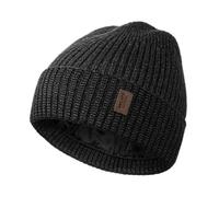 Wmcaps Gorro Hombre Invierno, Gorro de Punto Térmico para Hombre, Cálido Gorro Running Mujer Hombre Invierno, Unisex Gorro Regalo Invierno Cortaviento Hombre Forrado y Acolchado(Gris Oscuro+Negro)