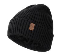 Wmcaps Gorro Hombre Invierno, Gorro de Punto Térmico para Hombre, Cálido Gorro Running Mujer Hombre Invierno, Unisex Gorro Regalo Invierno Cortaviento Hombre Forrado y Acolchado(Negro)