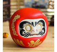 WMDSYGD Fortune Cat 4 Pulgadas Daruma Cerámica Maneki Neko Mascota Ahorro Pot Dharma Buena Suerte Zen Estatua Dinero Caja Bank Ornamento Banco Lucky Cat (Color : Red)