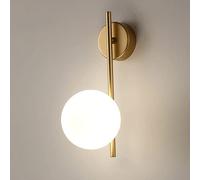 Wmdtr Lámpara De Aplique De Pared De Globo De Vidrio 1 Luz Lámpara De Pared Moderna De Latón Dorado Lámpara De Pared para Sala De Estar Dormitorio Y Pasillo Iluminación De Pared