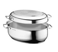 WMF asadera con tapa, apta para horno, asadera de inducción de 8,5 litros, acero inoxidable Cromargan, tapa de inducción, 41 x 28,5 x 18 cm