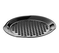 WMF Bandeja de horno redonda 37 x 35 x 2 5 cm, con superficie estructurada, esmaltada, para obtener resultados de horneado reducidos