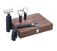 WMF Negro baric Sommelier Set, 5 Piezas en Caja de Madera de Nogal, sacacorchos, Cortador, Botella Cierre, decantador de Vino, abrebotellas, Color, Plástico
