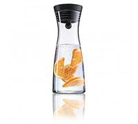 WMF Basic - Botella de Agua de Cristal 0,75 L, Sistema Close Up, 23,7 x 9,7 cm, Apta para Almacenaje en Puerta de Nevera, Sin Accesorios, Negro