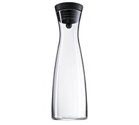 WMF Basic - Botella de Agua de Cristal 1,5 Litro, Sistema de Cierre Close Up, Tapa de Silicona, Apta para Almacenaje en Puerta de Nevera, Sin Accesorios, Negro