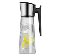 WMF Basic - Jarra de agua de 1,5l de cristal con asa, altura 31cm y sistema Close Up, tapón con cierre de seguridad color negro