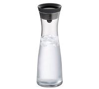 WMF - Botella de agua de cristal con tapa negra y colador, 1,0l, sistema Close Up, colección Basic, 1,0 litros