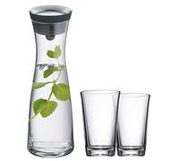 WMF Basic - Set de jarra de agua Basic 1L con 2 vasos de agua de 250ml, jarra de cristal con tapa de silicona y cierre CloseUp