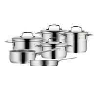 WMF Batería de cocina mini (5 piezas con tapas) acero inoxidable Ø 14 cm, Ø 12 cm, Ø 14 cm, Ø 16 cm, Ø 18 cm