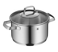 WMF Belmonte 751206040 - Olla grande (20 cm, tapa de cristal, 3,3 l, acero inoxidable Cromargan pulido, sin revestimiento, 18/10, 3,3 litros, color plateado