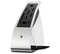 WMF Bloque de cuchillos sin cuchillo de acero inoxidable mate, plástico, vacío vacío para 8 cuchillos, 1 tenedor de carne y 1 acero para afilar