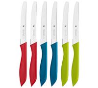 WMF Classic Line - Juego de 6 Cuchillos 23 cm, Hoja de Acero Especial con Filo Dentado y Mango de Plástico Aptos para el Lavavajillas, Multicolor