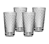 WMF CoffeeTime Juego de 4 Vasos de Agua de 275 ml con diseño de Panal, Latte Macchiato, cócteles, Cristal Resistente al Calor, Apto para lavavajillas