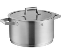 WMF Comfort Line Cacerola alta de 24 cm, tapa de vidrio, cacerola de inducción 5,7 l, acero inoxidable mate Cromargan, escala interior, apilable, sin recubrimiento