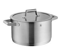WMF Comfort Line Cacerola alta de 24 cm, tapa de vidrio, cacerola de inducción 5,7 l, acero inoxidable mate Cromargan, escala interior, apilable, sin recubrimiento