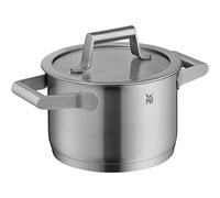 WMF Comfort Line - Olla pequeña de 16 cm, tapa de cristal, 1,9 L, acero inoxidable Cromargan mate, apilable, sin revestimiento