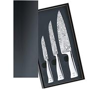 WMF Damasteel Juego de 3 Cuchillos de Acero Damasco Completamente Forjado