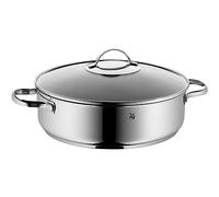 WMF Devil - Rustidiera 28 cm Diámetro con Tapa de Cristal, Acero Inoxidable Cromargan 18/10, Cacerola Baja Redonda antiadherente Apta para Inducción y Horno