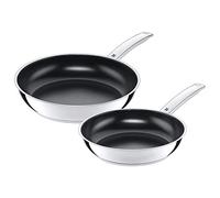 WMF Durado - Juego de sartenes (2 piezas, para inducción, 24, 28 cm, revestimiento de acero inoxidable Cromargan, revestimiento de cerámica, apto para horno)