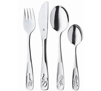 WMF Farm - Cubertería para niños 4 piezas (tenedor, cuchillo de mesa, cuchara y cuchara pequeña)WMF Kids infantil Acero Inoxidable Cromargan Apto para lavavajillas