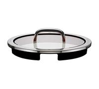 WMF Function - Tapas de cristal (4 unidades, 24 cm, con 4 funciones de vertido, cristal, silicona, acero inoxidable Cromargan pulido, aptas para lavavajillas), color negro