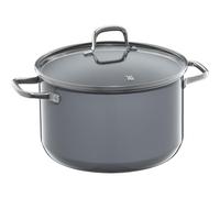 WMF Fusiontec Essential - Olla grande (24 cm, tapa de cristal, 6,4 L, cerámica de alta tecnología, resistente a los arañazos, sin revestimiento), color gris