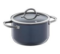 WMF Fusiontec Inspire - Cacerola grande (20 cm, tapa de cristal, 3,7 L, cerámica de alta tecnología, resistente a los arañazos, sin revestimiento), color azul oscuro