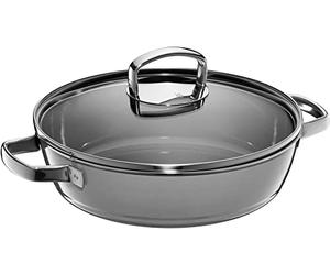 WMF Fusiontec Mineral 0515835290 - Sartén honda (24 cm, cocción homogénea, resistente a los arañazos, fácil limpieza, fabricado en Alemania, platino)