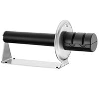 WMF Gourmet - Afilador Cuchillos con 2 Niveles de Discos Cerámicos con Preaflilado y Reafilado, Negro