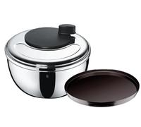 WMF Gourmet - Centrifugadora para Ensalada 25,4 cm, Acero Inoxidable Mate con Tapa, Apto para Lavavajillas