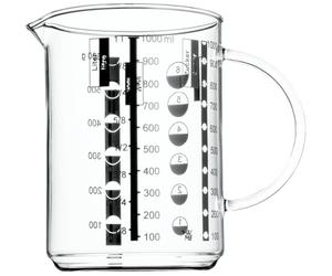 WMF Gourmet - Jarra de Medida 1L de Cristral Borosilicatado Resistente al Calor con Escala para Litros, Mililitros, Tazas y Gramos