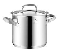 WMF Gourmet Plus - Olla Alta 24 cm Ø de 8,8L Sin Recubrimiento Antiadherente de Acero Inoxidable Cromargan Con Tapa Metálica, Apta para Todo Tipo de Cocinas