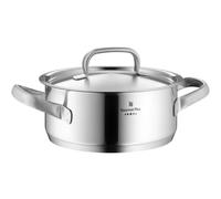 WMF Gourmet Plus - Olla Baja 24 cm Ø de 4,1L Sin Recubrimiento Antiadherente de Acero Inoxidable Cromargan Con Tapa Metálica, Apta para Todo Tipo de Cocinas