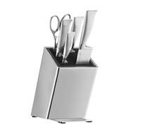 WMF Grand Gourmet - Juego 6 Piezas, 4 Cuchillos con Hoja Insertada de Acero Templado Completamente Forjado y Tijeras Multiusos con Soporte FlexTec de Acero Inoxidable