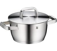 WMF Iconic Olla pequeña de 18 cm, tapa de acero inoxidable de alta calidad, olla de inducción de 2,3 l, olla pequeña, asas de reducción de calor, acero inoxidable Cromargan pulido, sin revestimiento