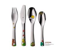WMF Janosch - Cubertería para niños 4 piezas (tenedor, cuchillo de mesa, cuchara y cuchara pequeña)WMF Kids infantil Acero Inoxidable Cromargan Apto para lavavajillas