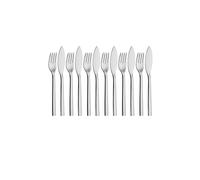 WMF Nuova - Juego de Pescado 12 Piezas para 6 Comensales , Cubertería de Acero Inoxidable Pulido, Cromargan 18/10, 21 cm