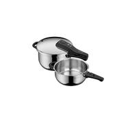 WMF Juego de olla a presión PERFECT 4,5l + 3l Cromargan plata