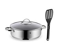 WMF - Juego de Sartén Profi Plus con Tapa de Acero Inoxidable de 28 cm + Espátula para sartenes