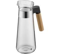WMF Kineo decantador de agua de 1 litro, boca ancha, colador extraíble, cabe en el compartimento de bebidas del refrigerador estándar, vertido sin salpicaduras y goteo, vidrio resistente al calor