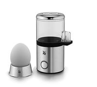 WMF Kitchenminis - Cocedor 1 Huevo Cocedor de huevos de 55 W, con Tritan libre de BPA, incluye huevera, medidor de agua y acabados en acero inoxidable de cromargan, luz LED