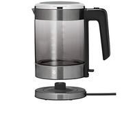 WMF Küchenminis - Hervidor de agua de cristal (1900 W, 1,0 L, inalámbrico, indicador de nivel de agua, filtro de agua de cal, parada automática), color gris